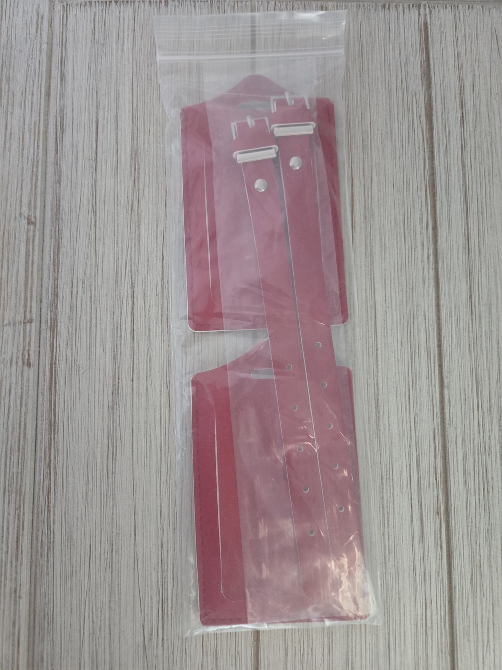 Red Faux Leather ID Privacy Protection Luggage Tag-Set of 2